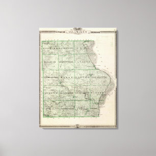 Map of Allamakee County Canvas Print