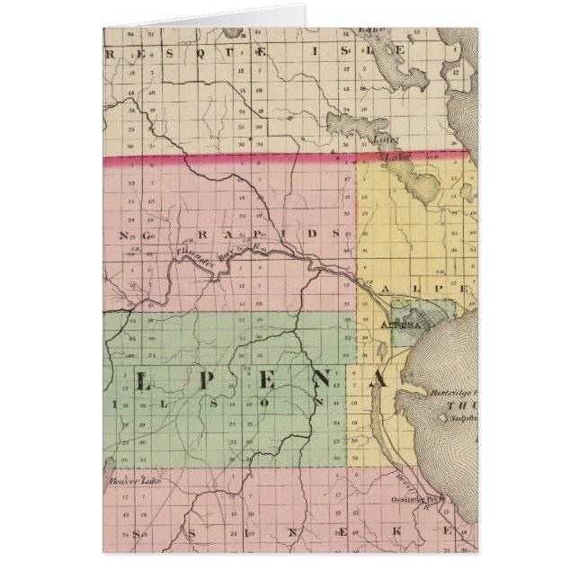 Map of Alpena County, Michigan (Front)