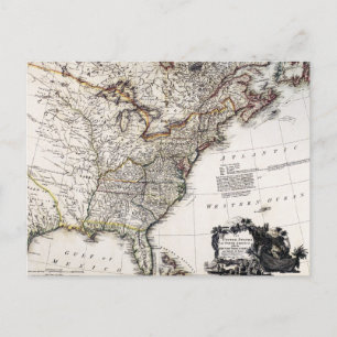 MAP OF AMERICA, 1809 POSTCARD
