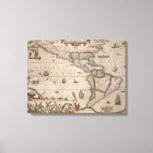 Map of America, from the Mercator 'Atlas', pub. by Canvas Print