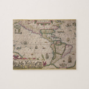 Map of America, from the Mercator 'Atlas', pub. by Jigsaw Puzzle