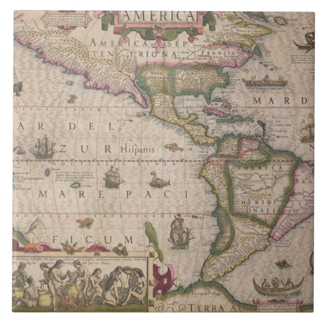 Map of America, from the Mercator 'Atlas', pub. by Tile (Front)