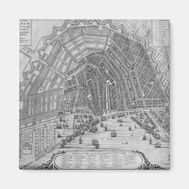 Map of Amsterdam, 1662 Magnet (Front)