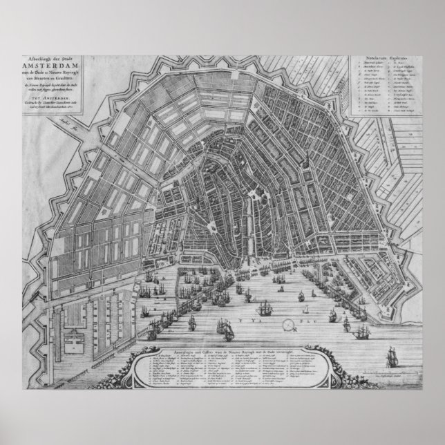 Map of Amsterdam, 1662 Poster (Front)