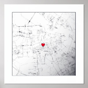 Map of Amsterdam, Netherlands Modern Elegant Gift Foil Prints