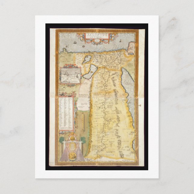 Map of Ancient Egypt, 1584 Postcard (Front)