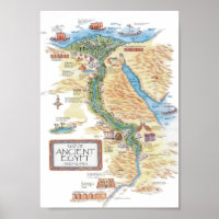 Map of Ancient Egypt and Nubia Poster