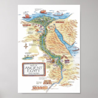 Map of Ancient Egypt and Nubia Poster