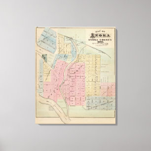 Map of Anoka, Anoka County, Minnesota Canvas Print