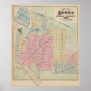 Map of Anoka, Anoka County, Minnesota Poster