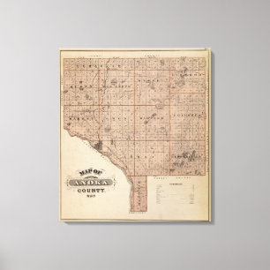 Map of Anoka County, Minnesota Canvas Print
