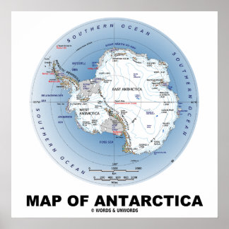 Map Of Antarctica Geography Poster