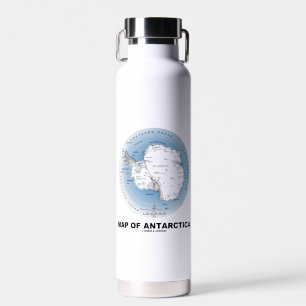 Map Of Antarctica Geography Water Bottle