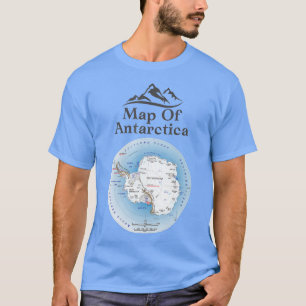 Map Of Antarctica Southern Continent Geography   1 T-Shirt