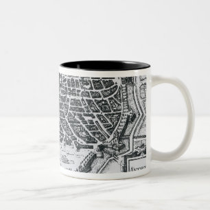 Map of Antwerp, 1598 Two-Tone Coffee Mug