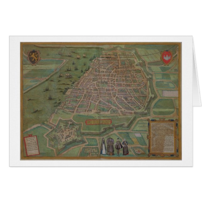 Map of Antwerp, from 'Civitates Orbis Terrarum' by (Front Horizontal)