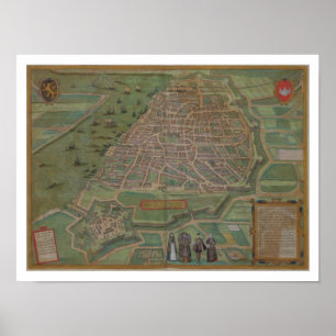 Map of Antwerp, from 'Civitates Orbis Terrarum' by Poster