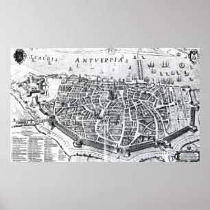 Map of Antwerp Poster