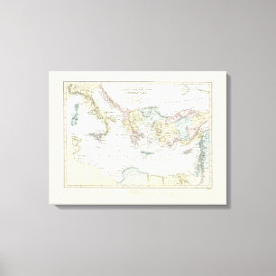 Map of Apostle Paul's Missionary Journeys Canvas Print