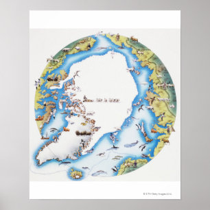 Map of Arctic Poster