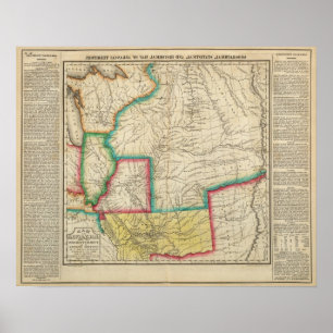Map Of Arkansas Territory Poster