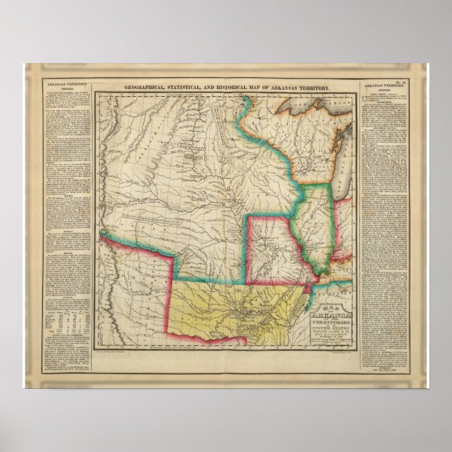 Map Of Arkansas Territory Poster (Front)