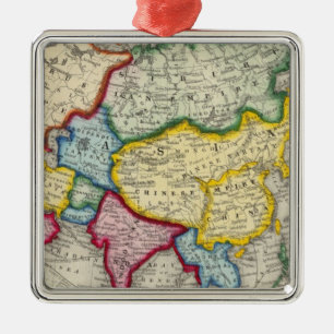Map Of Asia Metal Tree Decoration