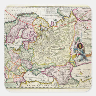 Map of Asia Minor Square Sticker