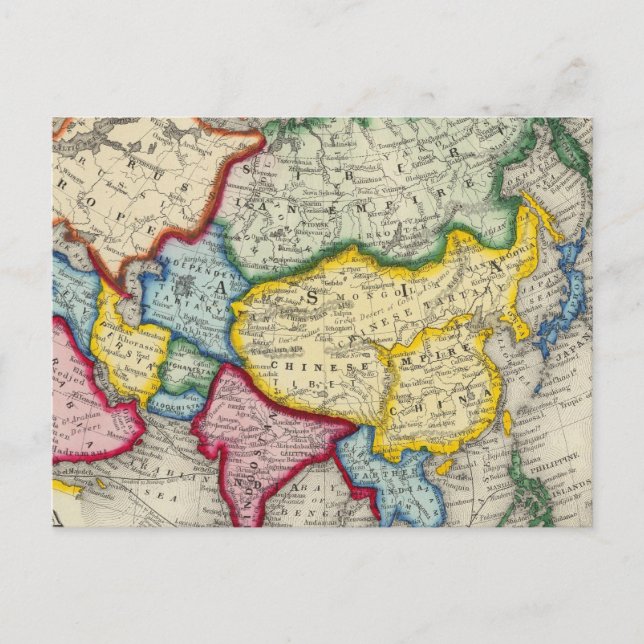 Map Of Asia Postcard (Front)
