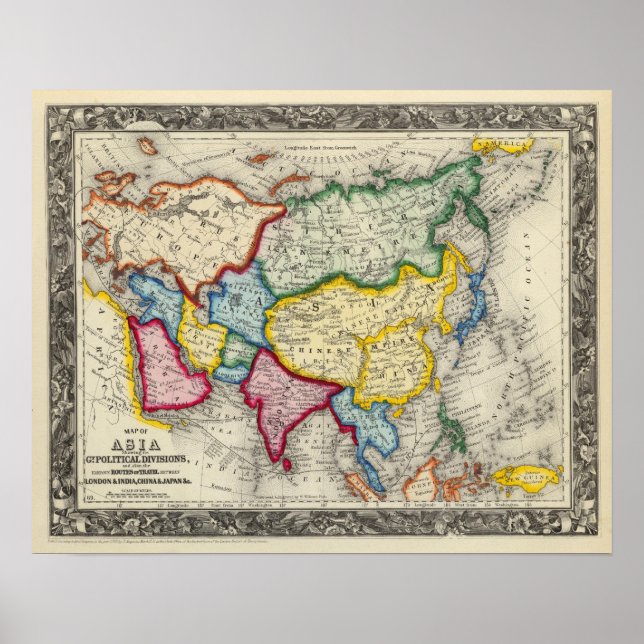 Map Of Asia Poster (Front)