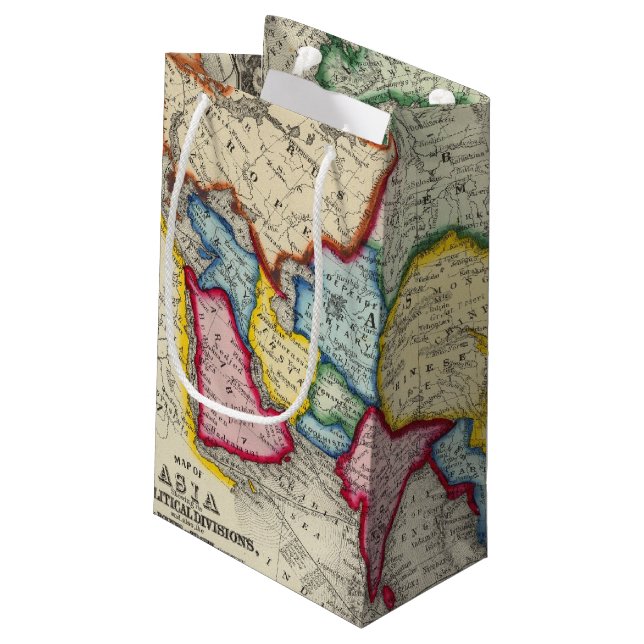 Map Of Asia Small Gift Bag (Back Angled)
