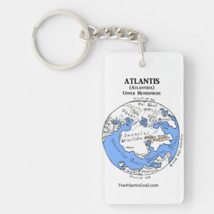 Map of Atlantis - Both Hemispheres - Key Chain