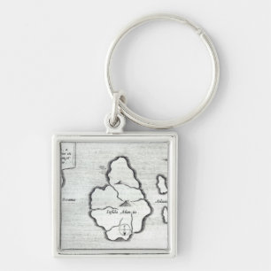 Map of Atlantis, from 'Mundus Subterraneus' Key Ring