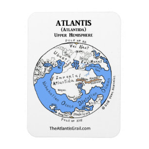 Map of Atlantis - Upper Hemisphere - Magnet 1