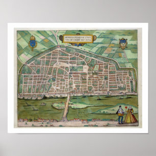 Map of Aurelia, from 'Civitates Orbis Terrarum' by Poster