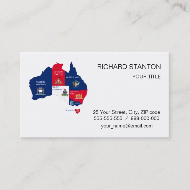 Map of Australia Business Card (Front)