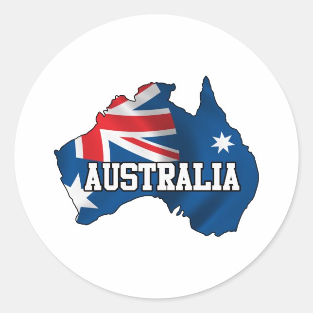 Map Of Australia Classic Round Sticker (Front)