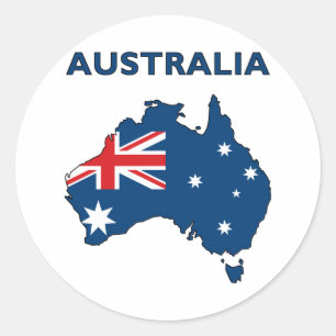 Map Of Australia Classic Round Sticker
