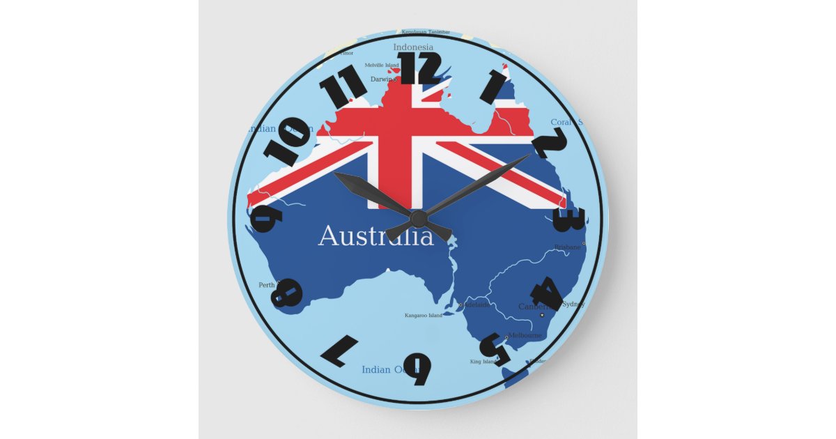 Map Of Australia Clock Zazzle