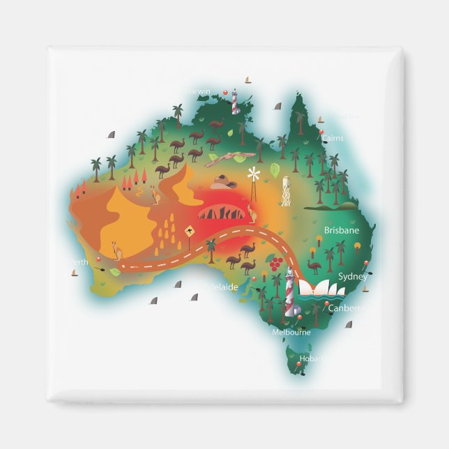 Map Of Australia Magnet (Front)