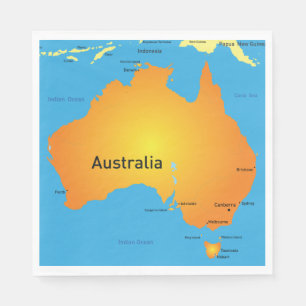 Map Of Australia Napkin