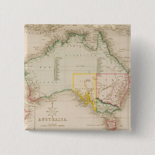 Map of Australia & New Zealand 15 Cm Square Badge