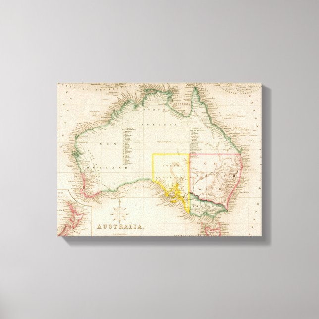 Map of Australia & New Zealand Canvas Print (Front)