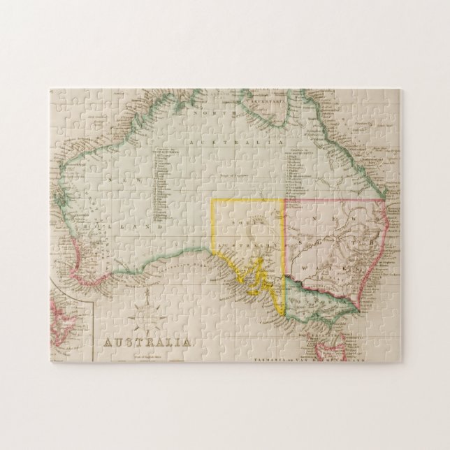 Map of Australia & New Zealand Jigsaw Puzzle (Horizontal)