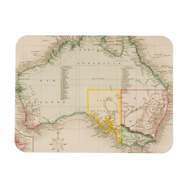 Map of Australia & New Zealand Magnet (Horizontal)