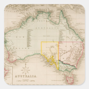 Map of Australia & New Zealand Square Sticker