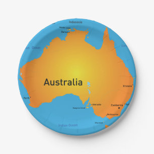Map Of Australia Paper Plate