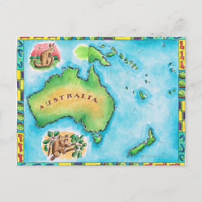 Map of Australia Postcard (Front)