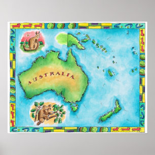 Map of Australia Poster