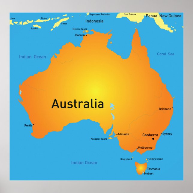 Map Of Australia Poster (Front)